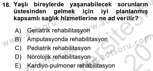 Temel Sağlık Hizmetleri Dersi 2025 - 2026 Yılı (Final) Dönem Sonu Sınav Soruları 18. Soru