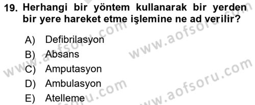 Temel Sağlık Hizmetleri Dersi 2025 - 2026 Yılı (Final) Dönem Sonu Sınav Soruları 19. Soru