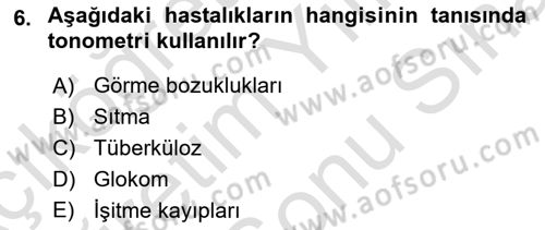 Temel Sağlık Hizmetleri Dersi 2025 - 2026 Yılı (Final) Dönem Sonu Sınav Soruları 6. Soru