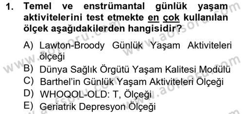 Temel Bakım Hizmetleri Dersi 2012 - 2013 Yılı (Vize) Ara Sınav Soruları 1. Soru