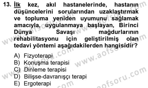 Temel Bakım Hizmetleri Dersi 2012 - 2013 Yılı (Vize) Ara Sınav Soruları 13. Soru