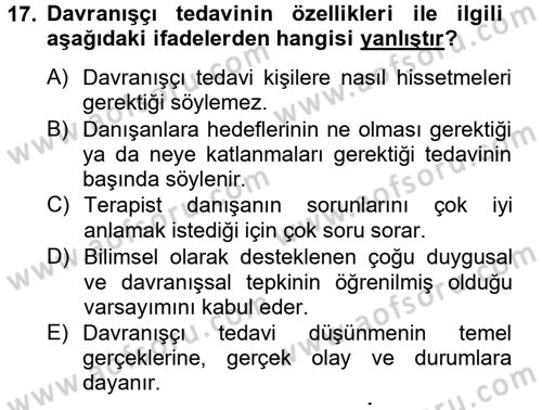 Temel Bakım Hizmetleri Dersi 2012 - 2013 Yılı (Vize) Ara Sınavı 17. Soru