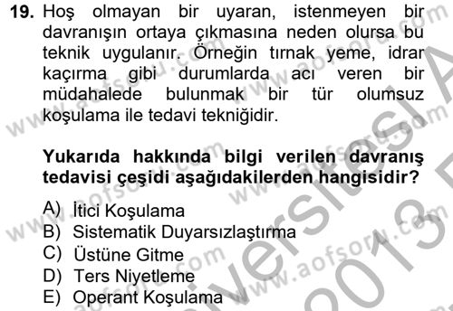 Temel Bakım Hizmetleri Dersi 2012 - 2013 Yılı (Vize) Ara Sınav Soruları 19. Soru