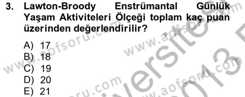 Temel Bakım Hizmetleri Dersi 2012 - 2013 Yılı (Vize) Ara Sınav Soruları 3. Soru