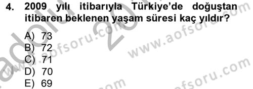 Temel Bakım Hizmetleri Dersi 2012 - 2013 Yılı (Vize) Ara Sınav Soruları 4. Soru