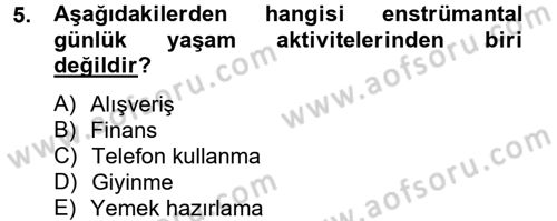 Temel Bakım Hizmetleri Dersi 2012 - 2013 Yılı (Vize) Ara Sınav Soruları 5. Soru