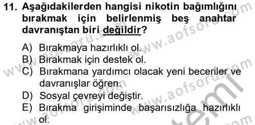 Temel Bakım Hizmetleri Dersi 2012 - 2013 Yılı (Final) Dönem Sonu Sınav Soruları 11. Soru