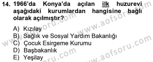 Temel Bakım Hizmetleri Dersi 2012 - 2013 Yılı (Final) Dönem Sonu Sınav Soruları 14. Soru