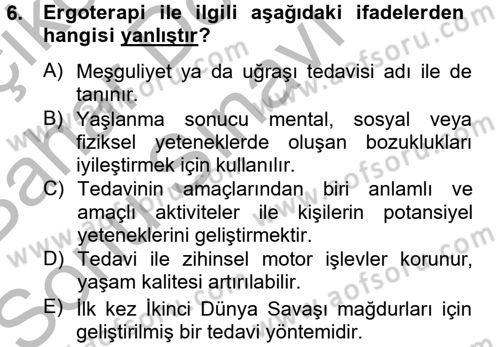 Temel Bakım Hizmetleri Dersi 2012 - 2013 Yılı (Final) Dönem Sonu Sınav Soruları 6. Soru