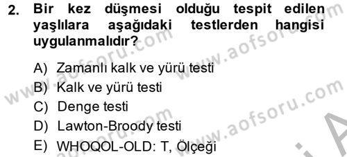 Temel Bakım Hizmetleri Dersi 2013 - 2014 Yılı (Vize) Ara Sınav Soruları 2. Soru