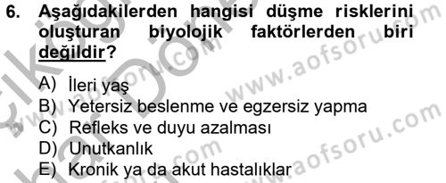 Temel Bakım Hizmetleri Dersi 2013 - 2014 Yılı (Vize) Ara Sınav Soruları 6. Soru