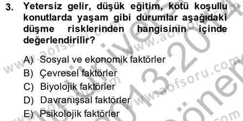 Temel Bakım Hizmetleri Dersi 2013 - 2014 Yılı (Final) Dönem Sonu Sınav Soruları 3. Soru