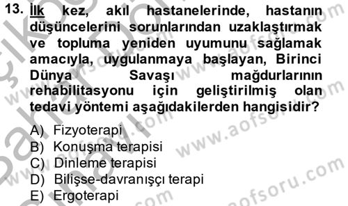 Temel Bakım Hizmetleri Dersi 2014 - 2015 Yılı (Vize) Ara Sınav Soruları 13. Soru