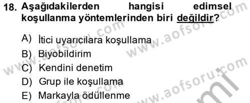 Temel Bakım Hizmetleri Dersi 2014 - 2015 Yılı (Vize) Ara Sınav Soruları 18. Soru