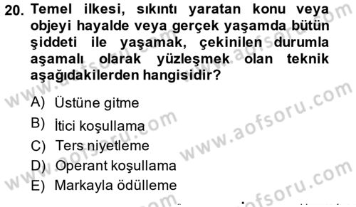 Temel Bakım Hizmetleri Dersi 2014 - 2015 Yılı (Vize) Ara Sınav Soruları 20. Soru