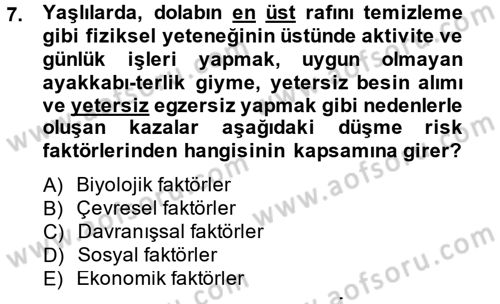Temel Bakım Hizmetleri Dersi 2014 - 2015 Yılı (Vize) Ara Sınav Soruları 7. Soru