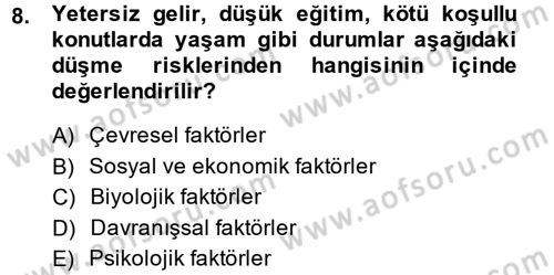 Temel Bakım Hizmetleri Dersi 2014 - 2015 Yılı (Vize) Ara Sınav Soruları 8. Soru