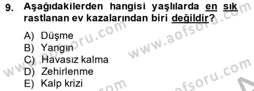 Temel Bakım Hizmetleri Dersi 2014 - 2015 Yılı (Vize) Ara Sınav Soruları 9. Soru