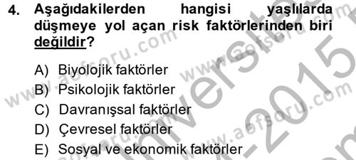 Temel Bakım Hizmetleri Dersi 2014 - 2015 Yılı (Final) Dönem Sonu Sınav Soruları 4. Soru