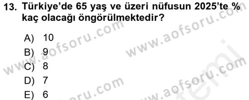 Temel Bakım Hizmetleri Dersi 2015 - 2016 Yılı (Vize) Ara Sınavı 13. Soru