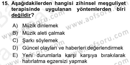 Temel Bakım Hizmetleri Dersi 2015 - 2016 Yılı (Vize) Ara Sınavı 15. Soru