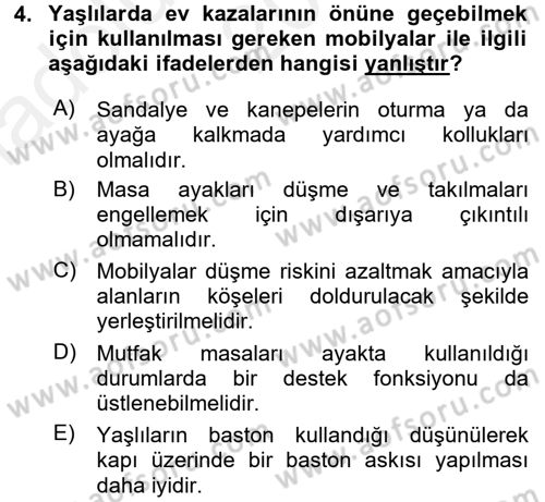 Temel Bakım Hizmetleri Dersi 2015 - 2016 Yılı (Vize) Ara Sınav Soruları 4. Soru