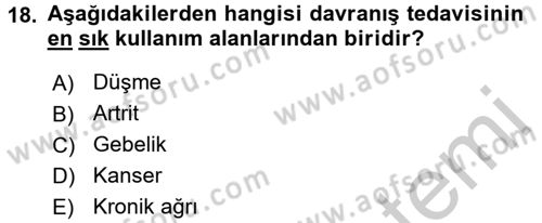 Temel Bakım Hizmetleri Dersi 2016 - 2017 Yılı (Vize) Ara Sınav Soruları 18. Soru