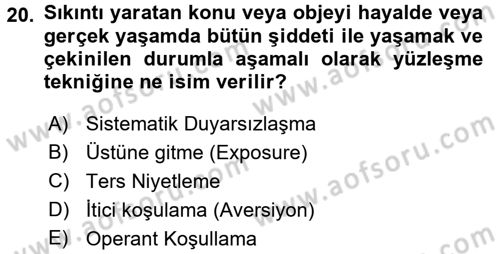 Temel Bakım Hizmetleri Dersi 2016 - 2017 Yılı (Vize) Ara Sınav Soruları 20. Soru