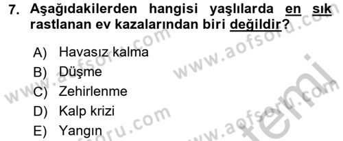 Temel Bakım Hizmetleri Dersi 2016 - 2017 Yılı (Vize) Ara Sınav Soruları 7. Soru