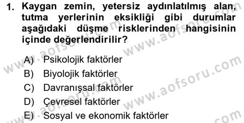 Temel Bakım Hizmetleri Dersi 2017 - 2018 Yılı 3 Ders Sınavı 1. Soru