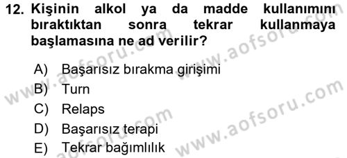 Temel Bakım Hizmetleri Dersi 2017 - 2018 Yılı 3 Ders Sınavı 12. Soru