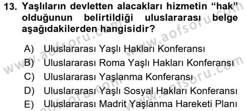 Temel Bakım Hizmetleri Dersi 2017 - 2018 Yılı 3 Ders Sınav Soruları 13. Soru