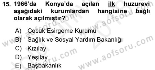 Temel Bakım Hizmetleri Dersi 2017 - 2018 Yılı 3 Ders Sınav Soruları 15. Soru