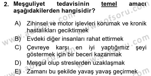 Temel Bakım Hizmetleri Dersi 2017 - 2018 Yılı 3 Ders Sınav Soruları 2. Soru
