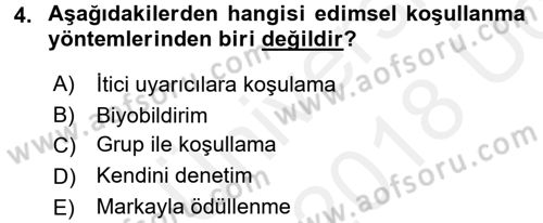 Temel Bakım Hizmetleri Dersi 2017 - 2018 Yılı 3 Ders Sınavı 4. Soru