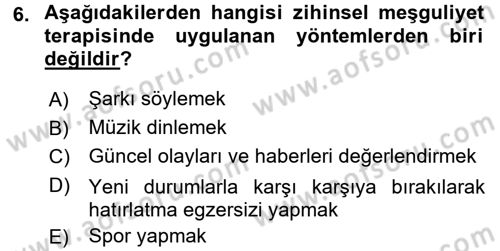 Temel Bakım Hizmetleri Dersi 2017 - 2018 Yılı 3 Ders Sınav Soruları 6. Soru