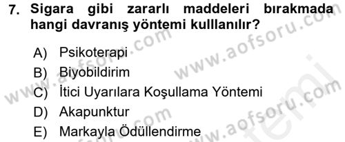 Temel Bakım Hizmetleri Dersi 2017 - 2018 Yılı 3 Ders Sınav Soruları 7. Soru