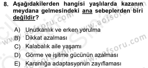 Temel Bakım Hizmetleri Dersi 2017 - 2018 Yılı (Vize) Ara Sınav Soruları 8. Soru