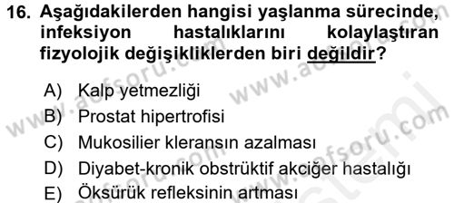 Temel Bakım Hizmetleri Dersi 2017 - 2018 Yılı (Final) Dönem Sonu Sınav Soruları 16. Soru