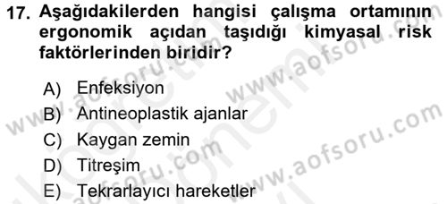 Temel Bakım Hizmetleri Dersi 2017 - 2018 Yılı (Final) Dönem Sonu Sınav Soruları 17. Soru