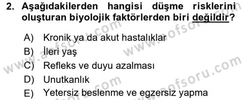 Temel Bakım Hizmetleri Dersi 2017 - 2018 Yılı (Final) Dönem Sonu Sınav Soruları 2. Soru