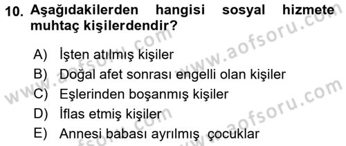Temel Bakım Hizmetleri Dersi 2018 - 2019 Yılı 3 Ders Sınav Soruları 10. Soru