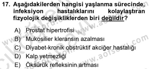 Temel Bakım Hizmetleri Dersi 2018 - 2019 Yılı 3 Ders Sınav Soruları 17. Soru