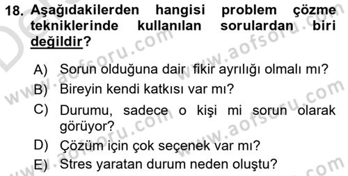 Temel Bakım Hizmetleri Dersi 2018 - 2019 Yılı 3 Ders Sınav Soruları 18. Soru
