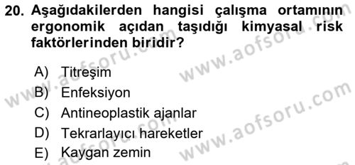 Temel Bakım Hizmetleri Dersi 2018 - 2019 Yılı 3 Ders Sınav Soruları 20. Soru