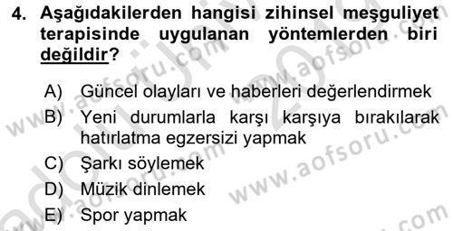 Temel Bakım Hizmetleri Dersi 2018 - 2019 Yılı 3 Ders Sınav Soruları 4. Soru