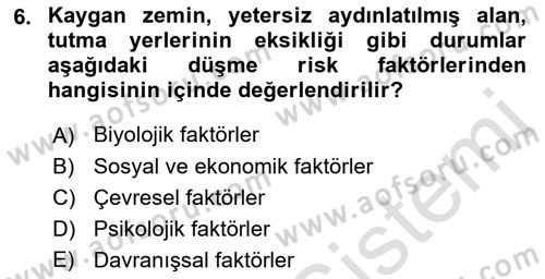 Temel Bakım Hizmetleri Dersi 2018 - 2019 Yılı 3 Ders Sınav Soruları 6. Soru