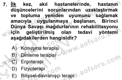 Temel Bakım Hizmetleri Dersi 2018 - 2019 Yılı 3 Ders Sınav Soruları 7. Soru