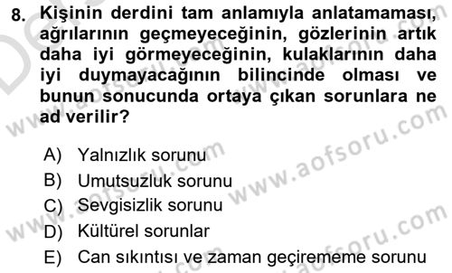 Temel Bakım Hizmetleri Dersi 2018 - 2019 Yılı 3 Ders Sınav Soruları 8. Soru