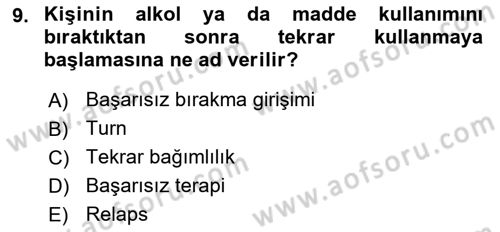 Temel Bakım Hizmetleri Dersi 2018 - 2019 Yılı 3 Ders Sınav Soruları 9. Soru